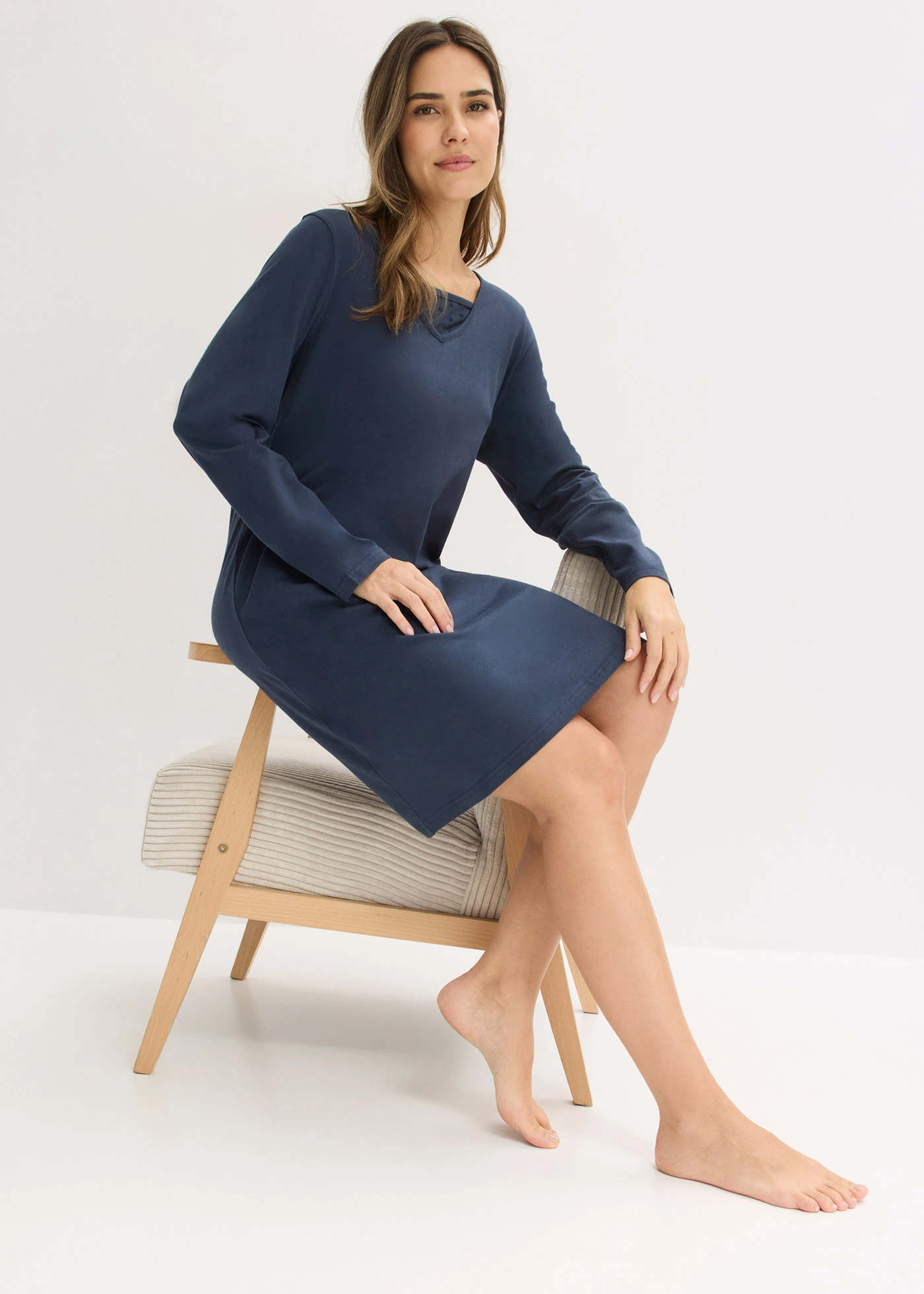 Noční košile z měkké bavlny • intenzivní modrá • bonprix obchod