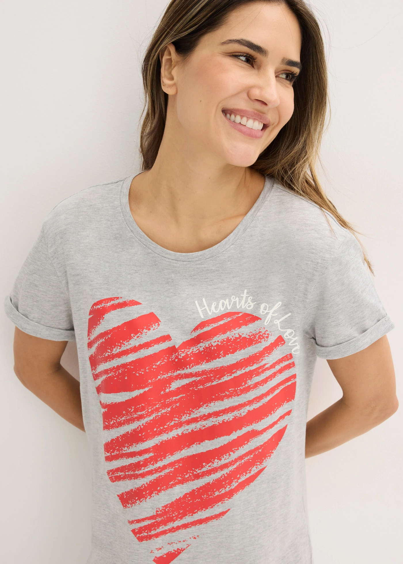 Nachthemd • lichtgrijs gemêleerd-zwart • bonprix online shop