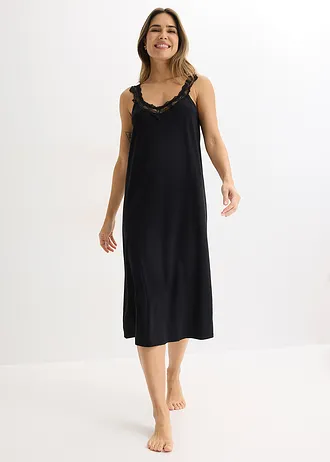 Nachthemd met kant • zwart • bonprix online shop