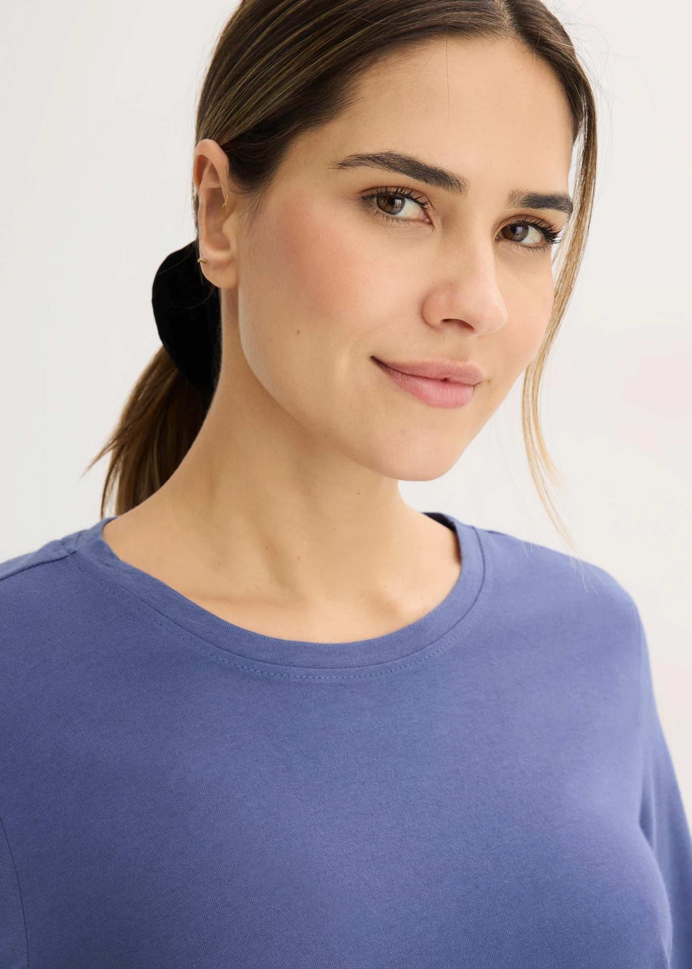 Pijama din bumbac moale • albastru blugi-bej natur melanj • magazin bonprix