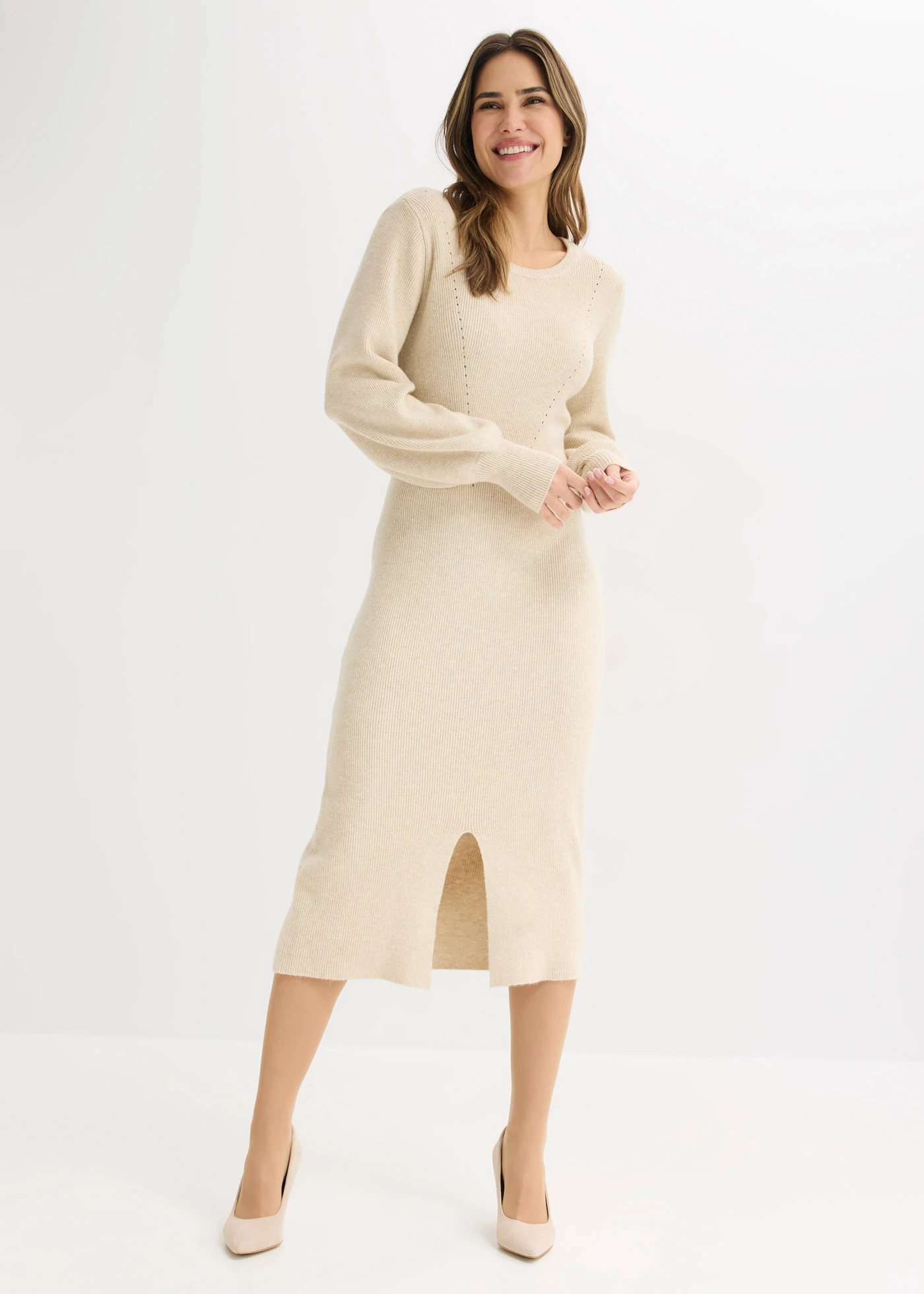 Dresuri fără chilot cu dantelă, 20 DEN • bej deschis + negru • magazin bonprix