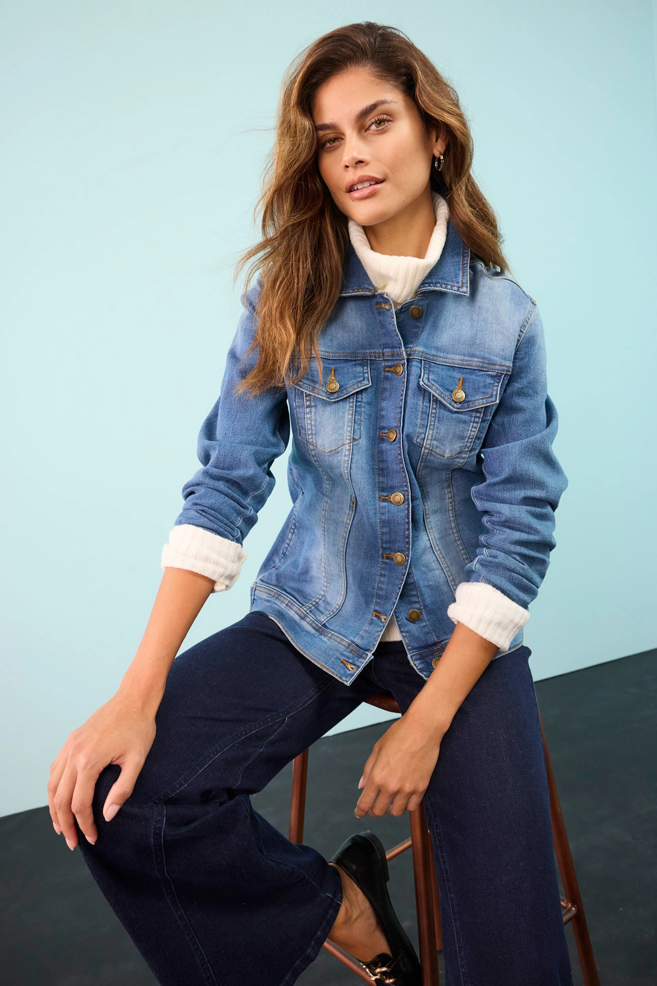 Stretch spijkerjas, basic • blauw • bonprix online shop