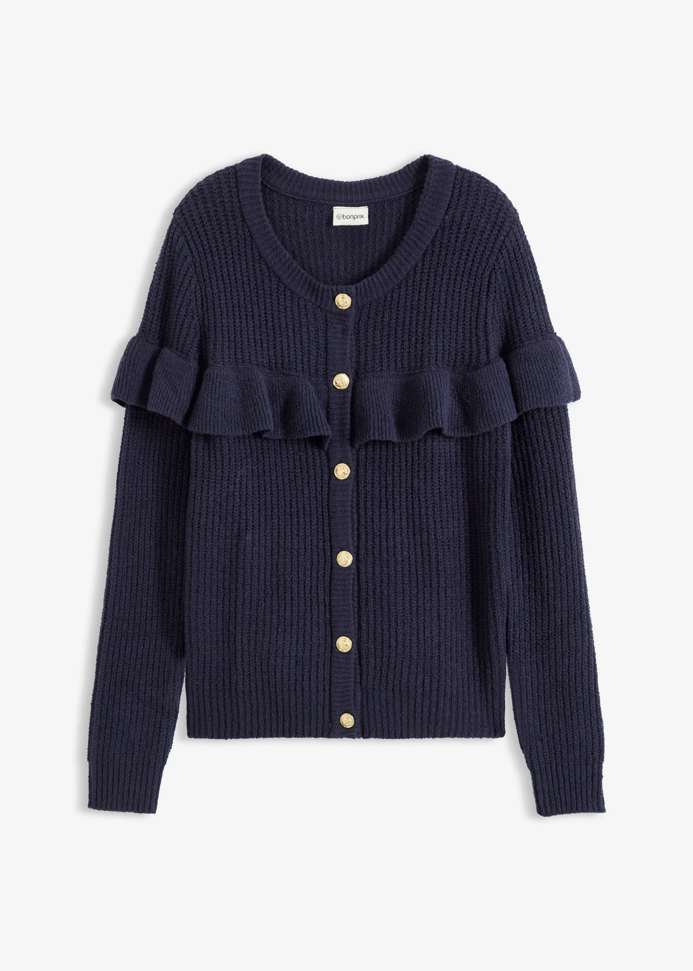 Kabátek z jemné pleteniny z bavlněné směsi • tmavě modrá • bonprix obchod