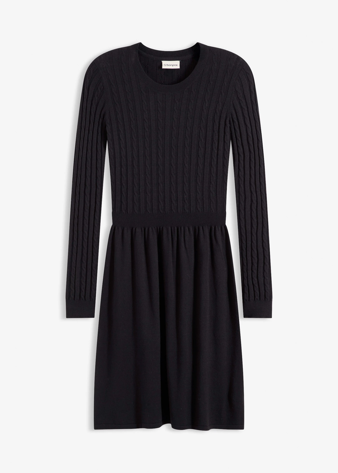 Rochie tricotată din mix cu viscoză • negru • magazin bonprix