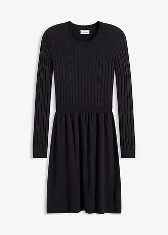 Rochie tricotată din mix cu viscoză • negru • magazin bonprix