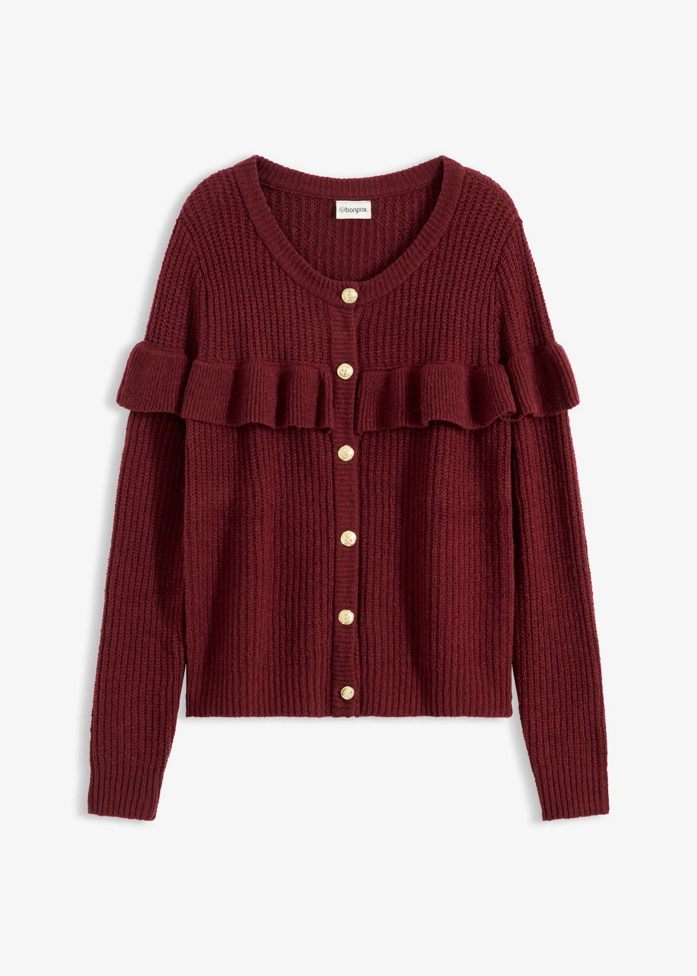 Fijn gebreid vest van katoenmix • robijnrood • bonprix online shop