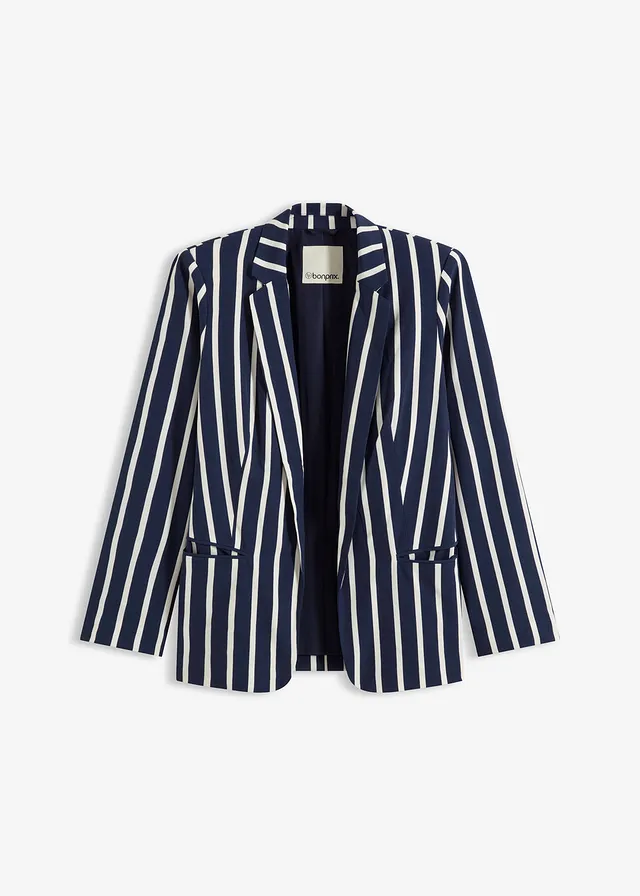 Sacou • bleumarin-ecru cu dungi • magazin bonprix