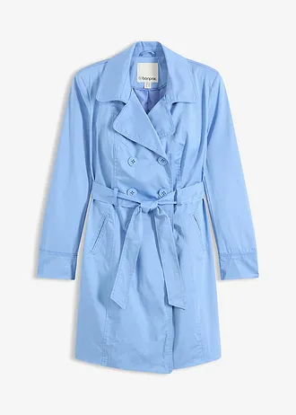Trenchcoat van katoen • middenblauw • bonprix online shop