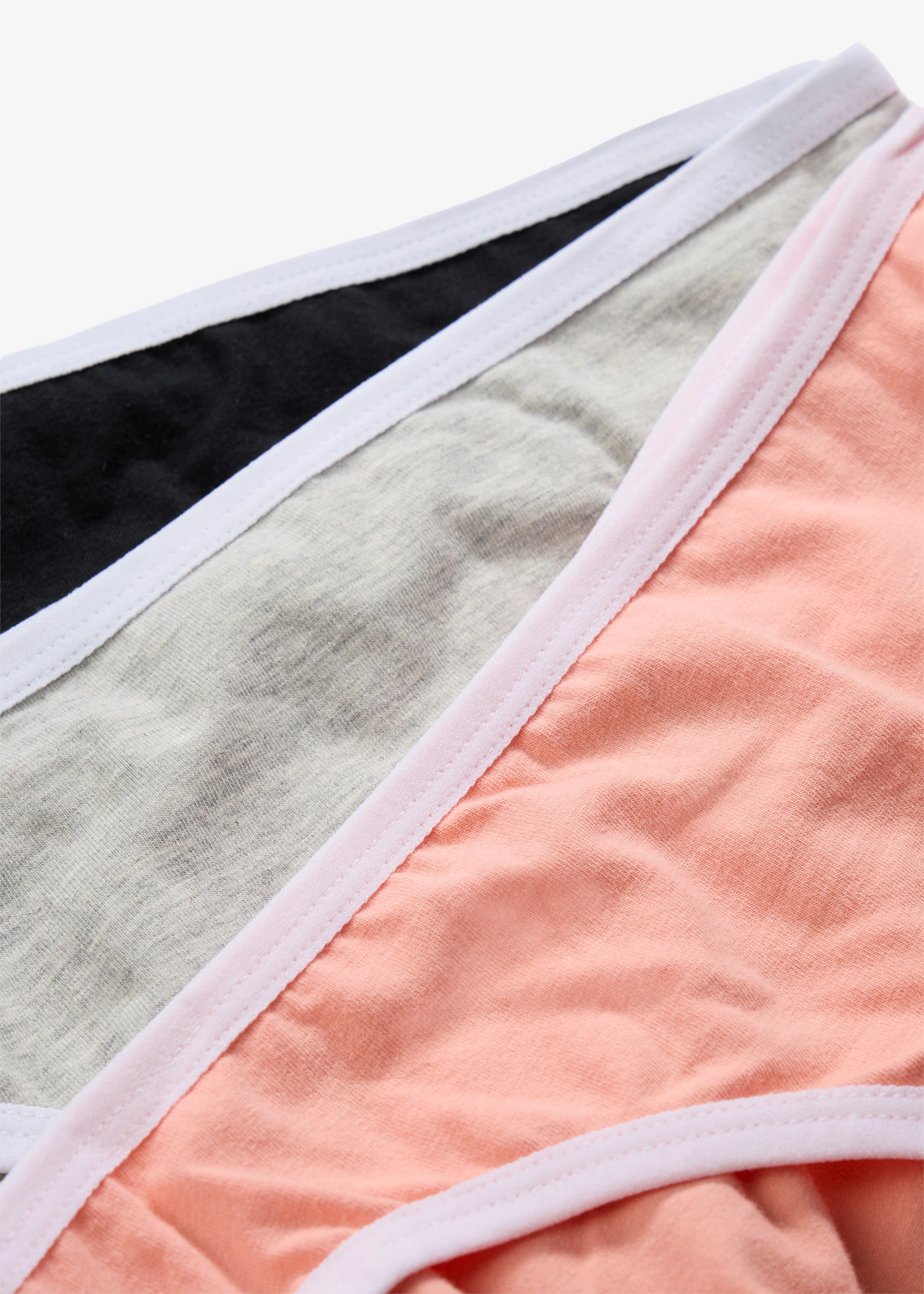 Lot de 7 slips coton • rose saumon + noir + gris clair chiné • Boutique bonprix