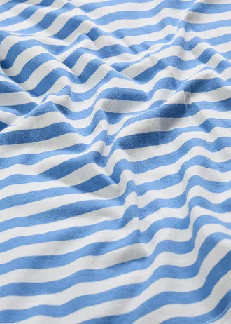 Pyjama en coton doux • écru-bleu ciel rayé • Boutique bonprix