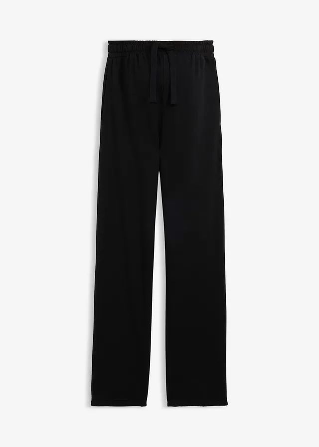 Pantaloni de gravide cu circumferință ajustabilă la tiv, 100% din bumbac organic • negru • magazin bonprix