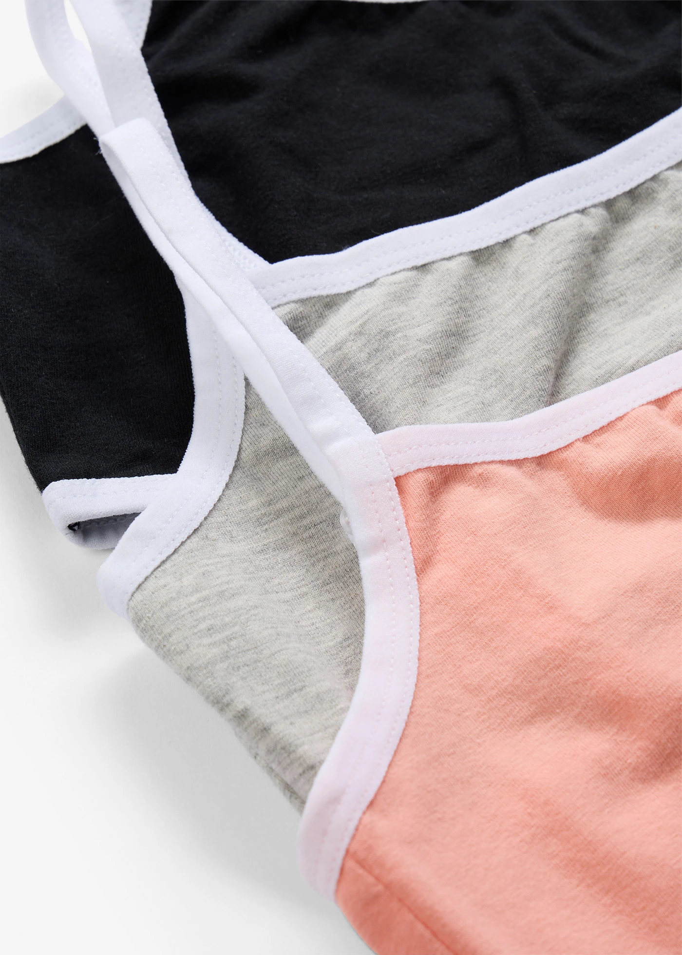 Lot de 3 brassières en coton doux et extensible • rose saumon+noir+gris clair chiné • Boutique bonprix