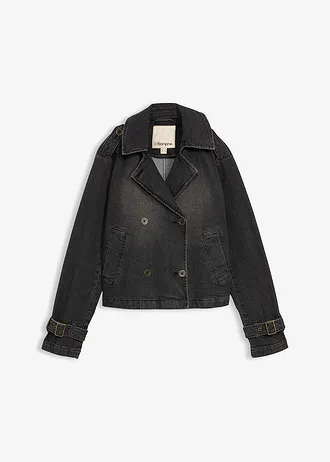 Trench court en denim, Couleur: noir denim