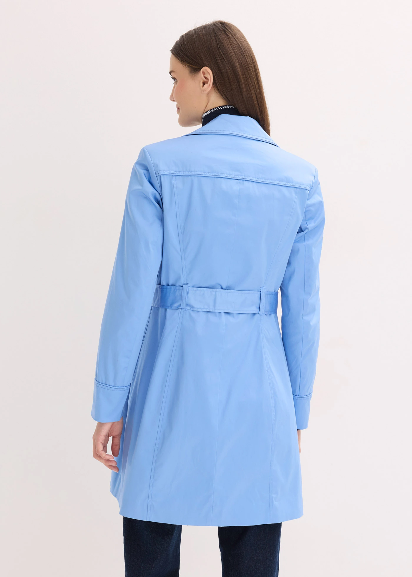 Trenchcoat van katoen • middenblauw • bonprix online shop