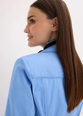 Trenchcoat van katoen • middenblauw • bonprix online shop