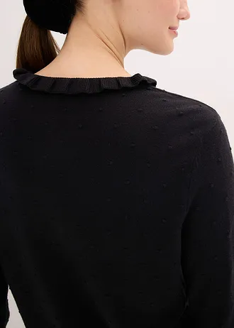 Fijn gebreide trui van viscosemix • zwart • bonprix online shop