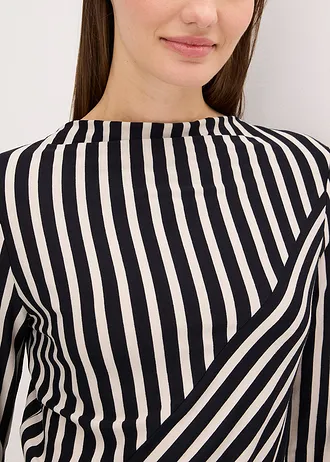 T-shirt doux • noir/blanc rayé • Boutique bonprix