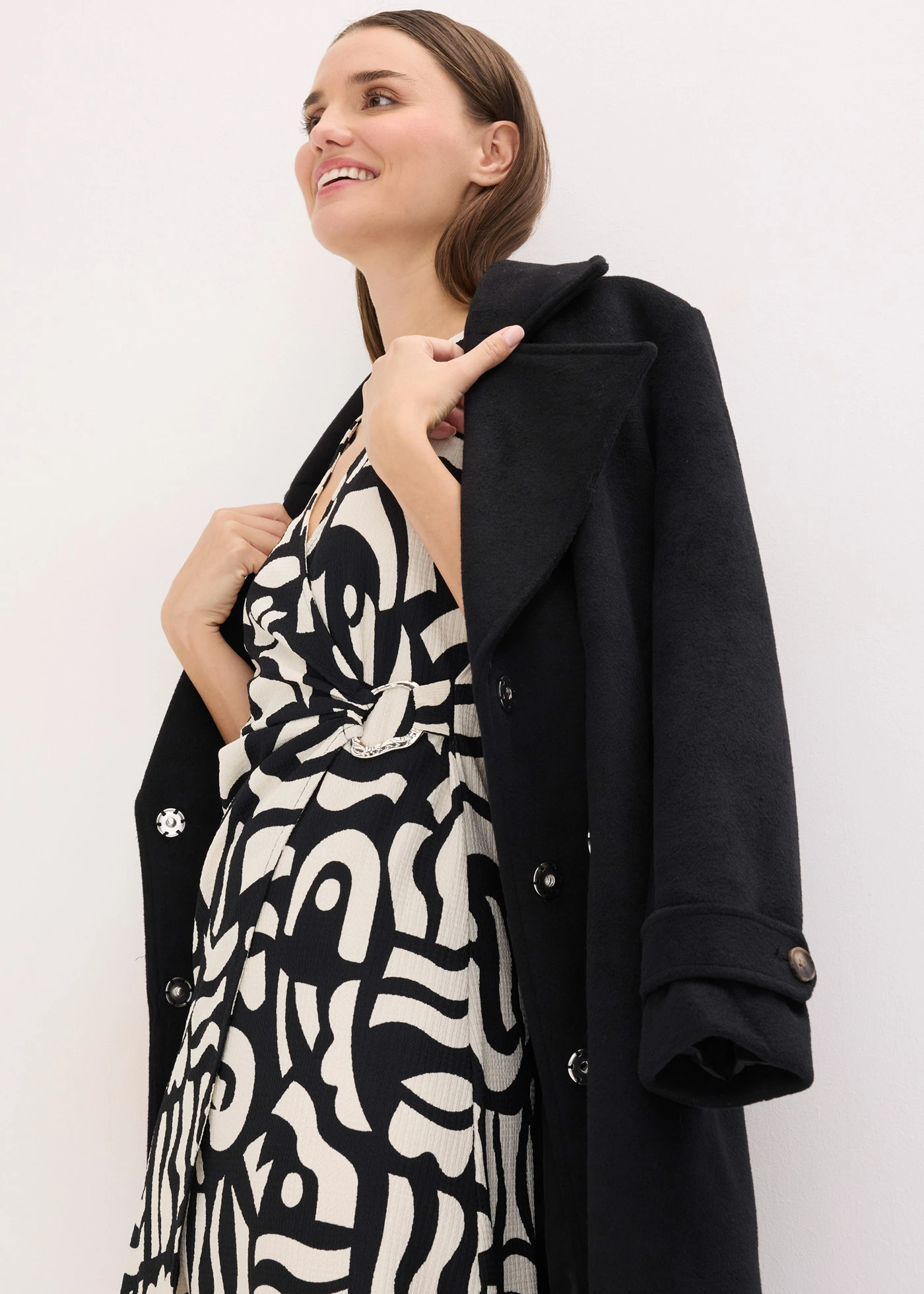 Bluză cu imprimeu • negru/ecru • magazin bonprix