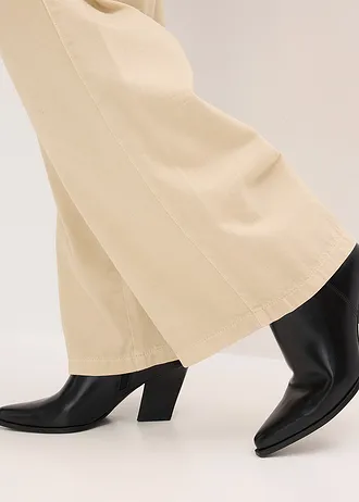 Pantaloni din twill din bumbac 100% • bej nisipiu mat • magazin bonprix