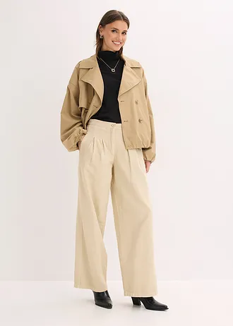 Pantaloni din twill din bumbac 100% • bej nisipiu mat • magazin bonprix