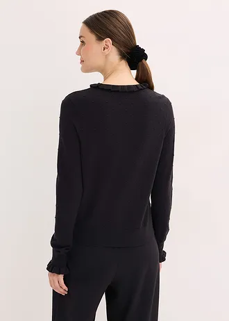 Cienki sweter z mieszanki wiskozy • czarny • sklep bonprix