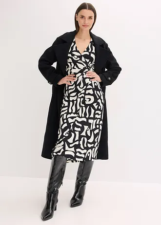 Gedessineerd shirt, Kleur: zwart/wolwit