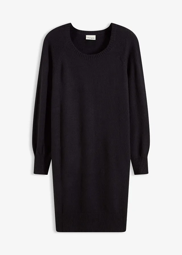 Rochie tricotată scurtă • negru • magazin bonprix