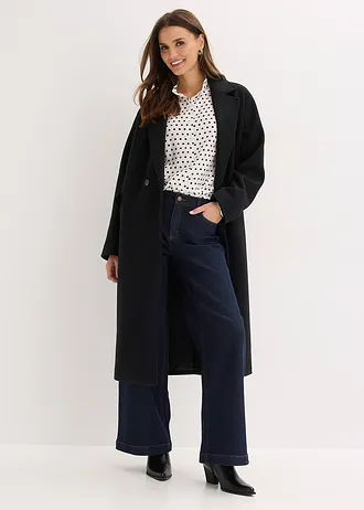 Oversized blouse, Kleur: gestipt wolwit