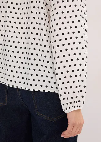 Bluză oversize • ecru punctat • magazin bonprix