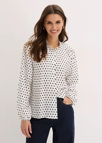 Oversized blouse • gestipt wolwit • bonprix online shop