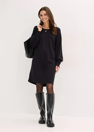 Rochie tricotată scurtă • negru • magazin bonprix