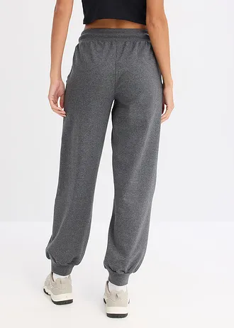 Joggingbroek met elastische tailleband, Kleur: grijs gemêleerd
