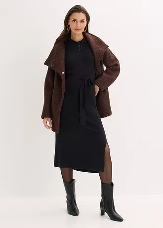 Rochie tricotată din material cu viscoză • negru • magazin bonprix