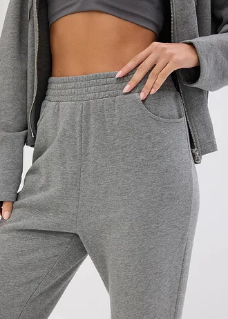 Pantaloni casual integral din bumbac organic • gri melanj melanj • magazin bonprix