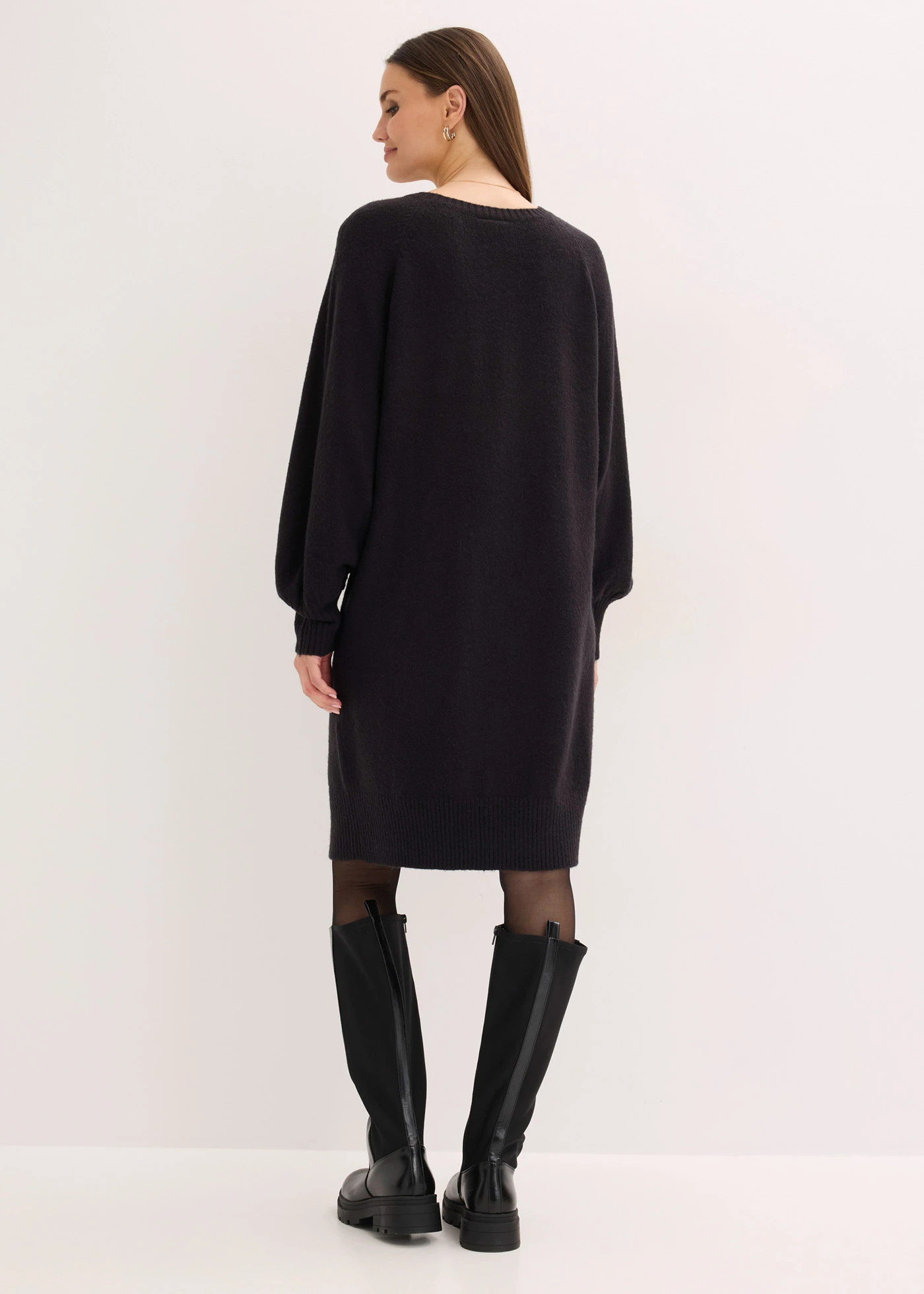 Rochie tricotată scurtă • negru • magazin bonprix