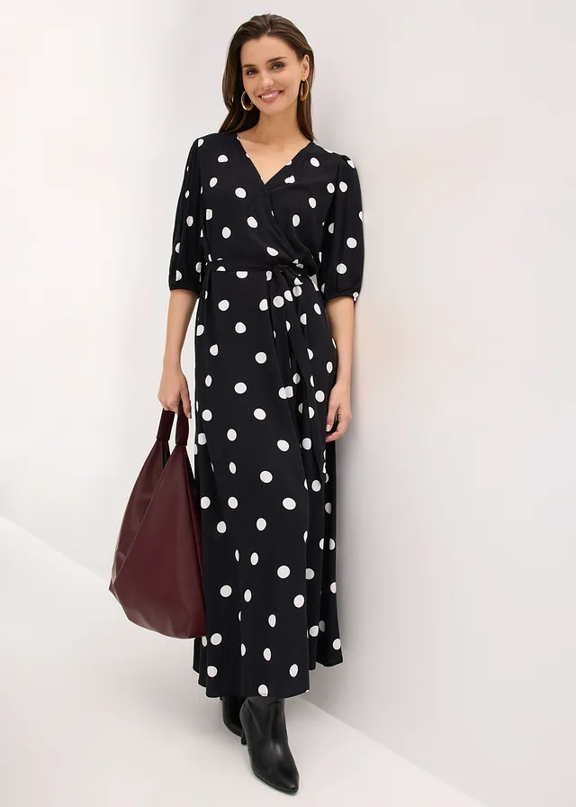 Robe longue et fluide • noir pois blanc • product-page.page-title-suffix