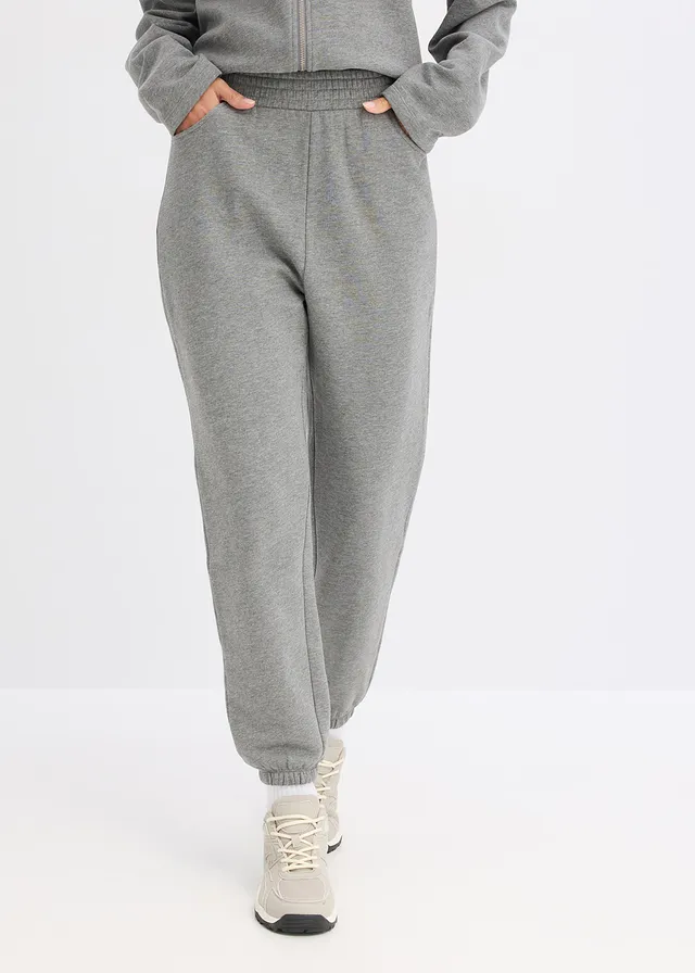 Joggingbroek van biologisch katoen, Kleur: grijs gemêleerd
