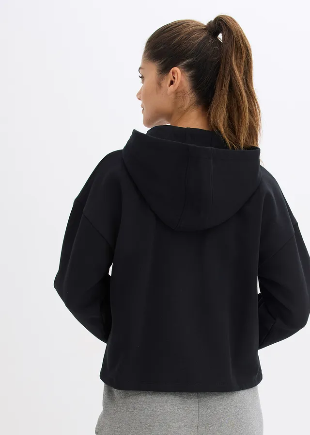 Sweatvest met biologisch katoen, Kleur: zwart