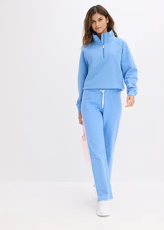 Joggingbroek van zwaar katoen (set van 2) • middenblauw/zwart • bonprix online shop