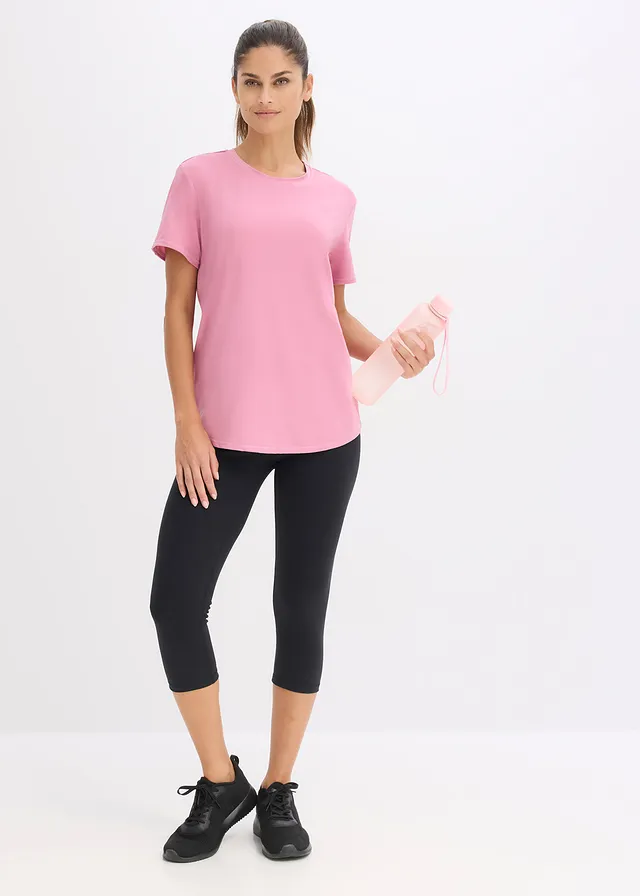 Legging de sport robuste, coupe corsaire, Couleur: noir