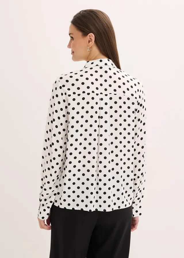 Blouse en viscose fluide • écru pois noir • product-page.page-title-suffix