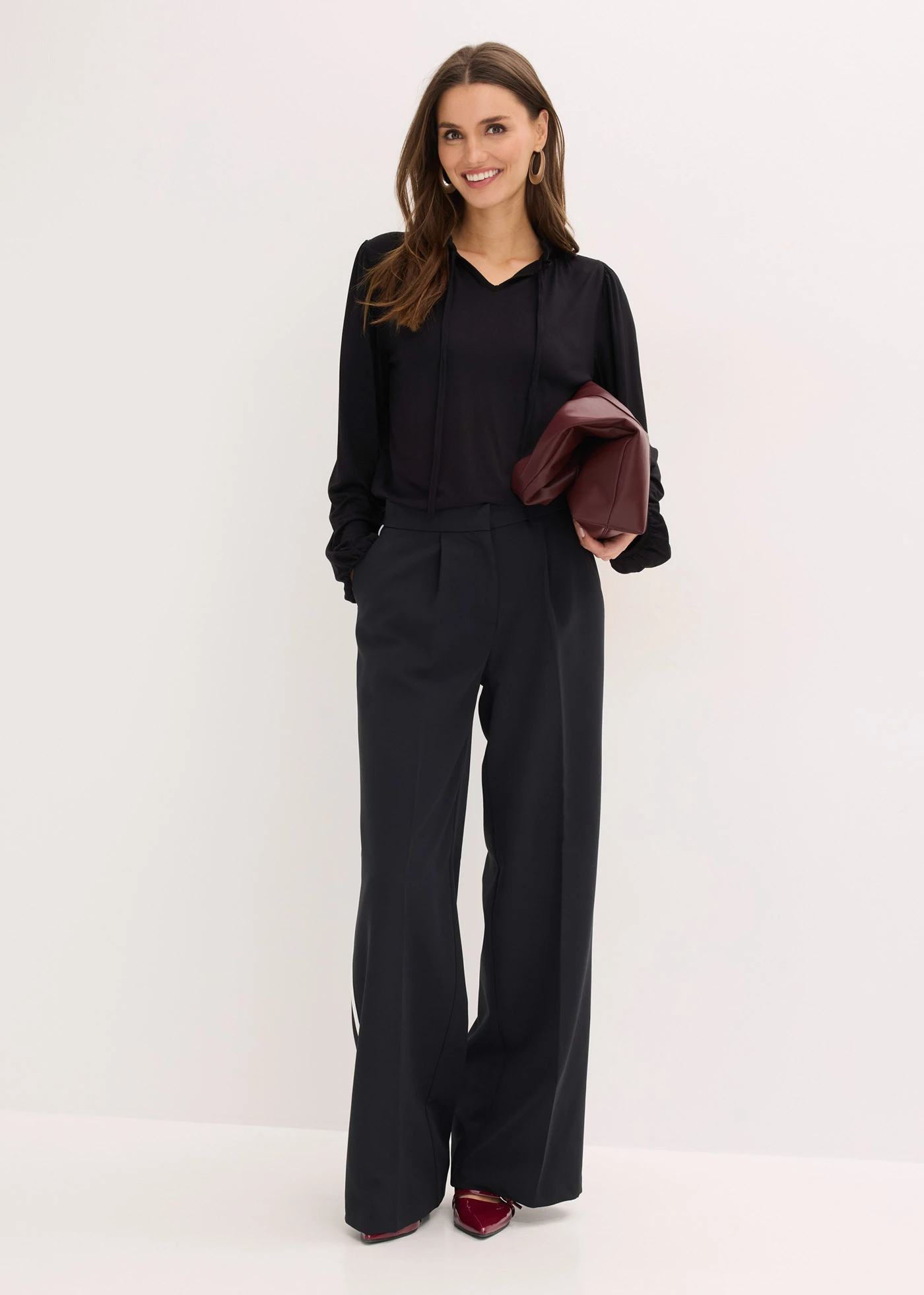 Longsleeve van viscosemix • zwart • bonprix online shop