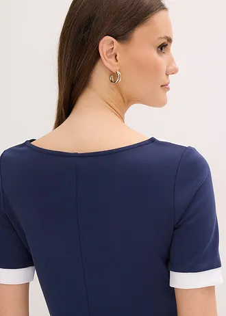 Robe fourreau • bleu foncé/blanc • Boutique bonprix