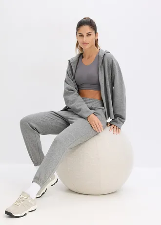 Joggingbroek van biologisch katoen, Kleur: grijs gemêleerd