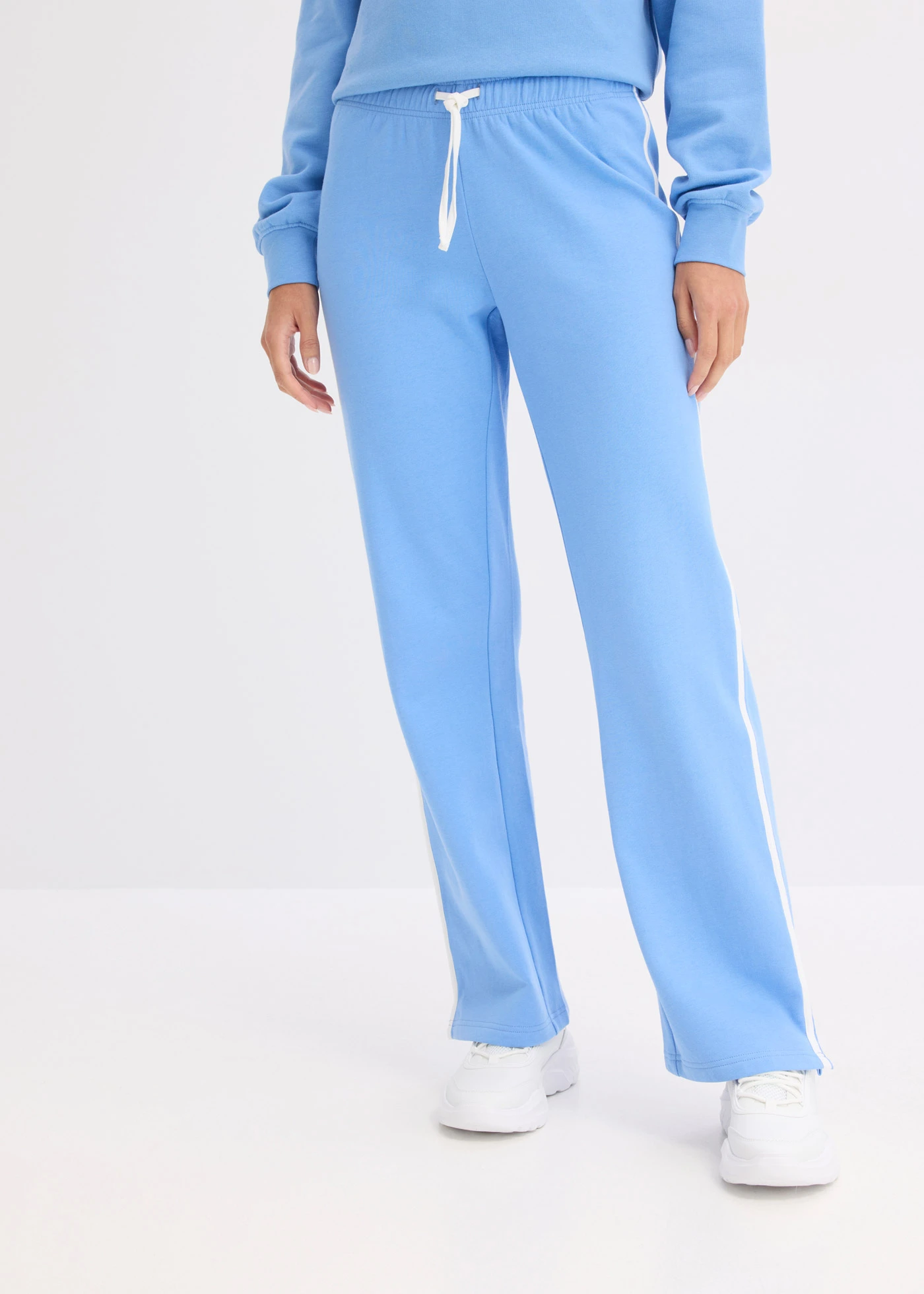 Joggingbroek van zwaar katoen (set van 2) • middenblauw/zwart • bonprix online shop