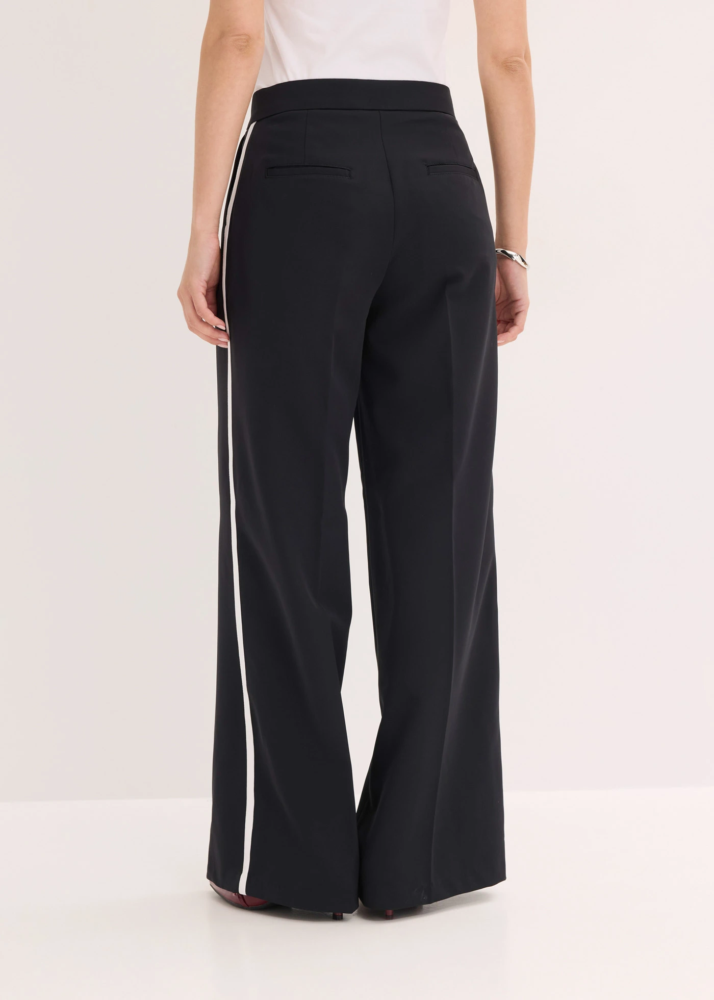 Pantaloni palazzo • negru/alb • magazin bonprix