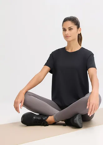 T-shirt de sport oversize et texturé • noir • Boutique bonprix