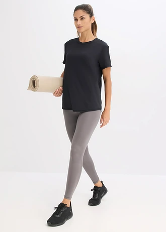 Bő sportos póló struktúrás hatással • fekete • bonprix áruház