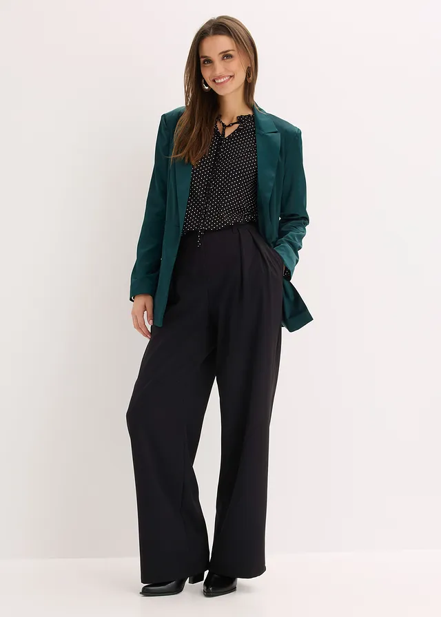 Tričko s dlhým rukávom z viskózového mixu tmavozelená