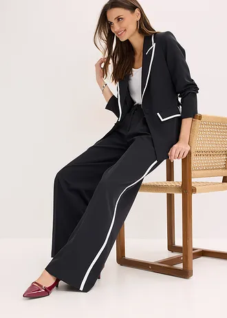 Pantaloni palazzo • negru/alb • magazin bonprix